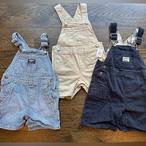 Bundle of boys, Oshkosh children’s place and Old Navy short overalls 18 month